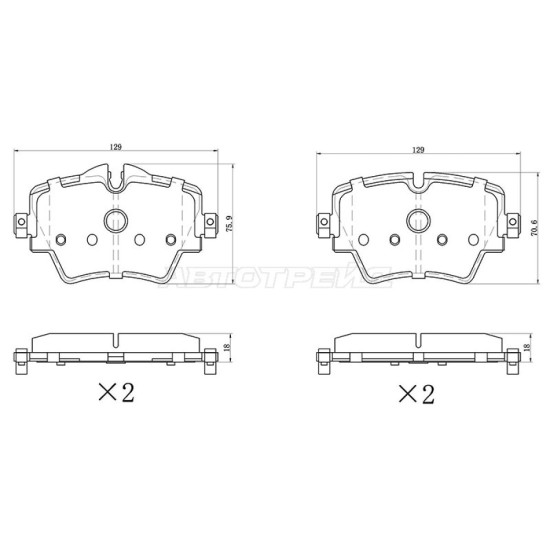 Колодки тормозные перед BMW X1 F48 16-/X2 F39 17-/5 F90 16- SAT