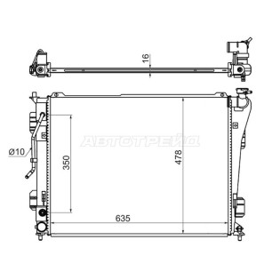 Радиатор HYUNDAI SONATA 2.0/2.4 10-/GRANDEUR / AZERA 11-/KIA OPTIMA 2.0/2.4 10- SAT