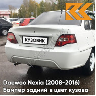 Бампер задний в цвет кузова Daewoo Nexia N150 (2008-2016) GAZ - OLYMPIC WHITE - Белый